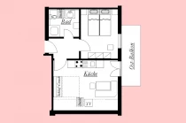 Grundriss Ferienwohnung 2 Ostbalkon