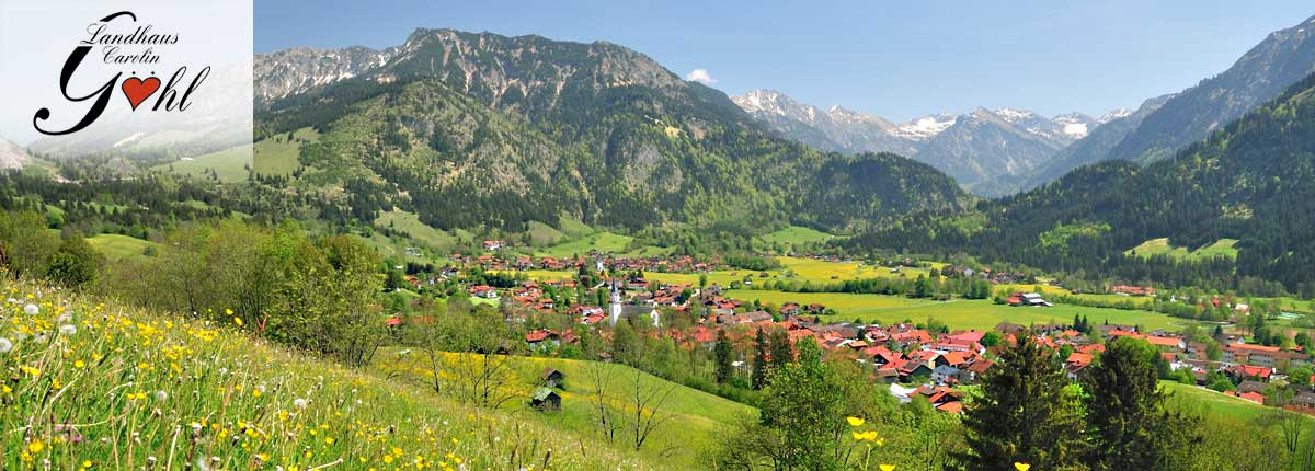Blick auf Bad Hindelang im Sommer
